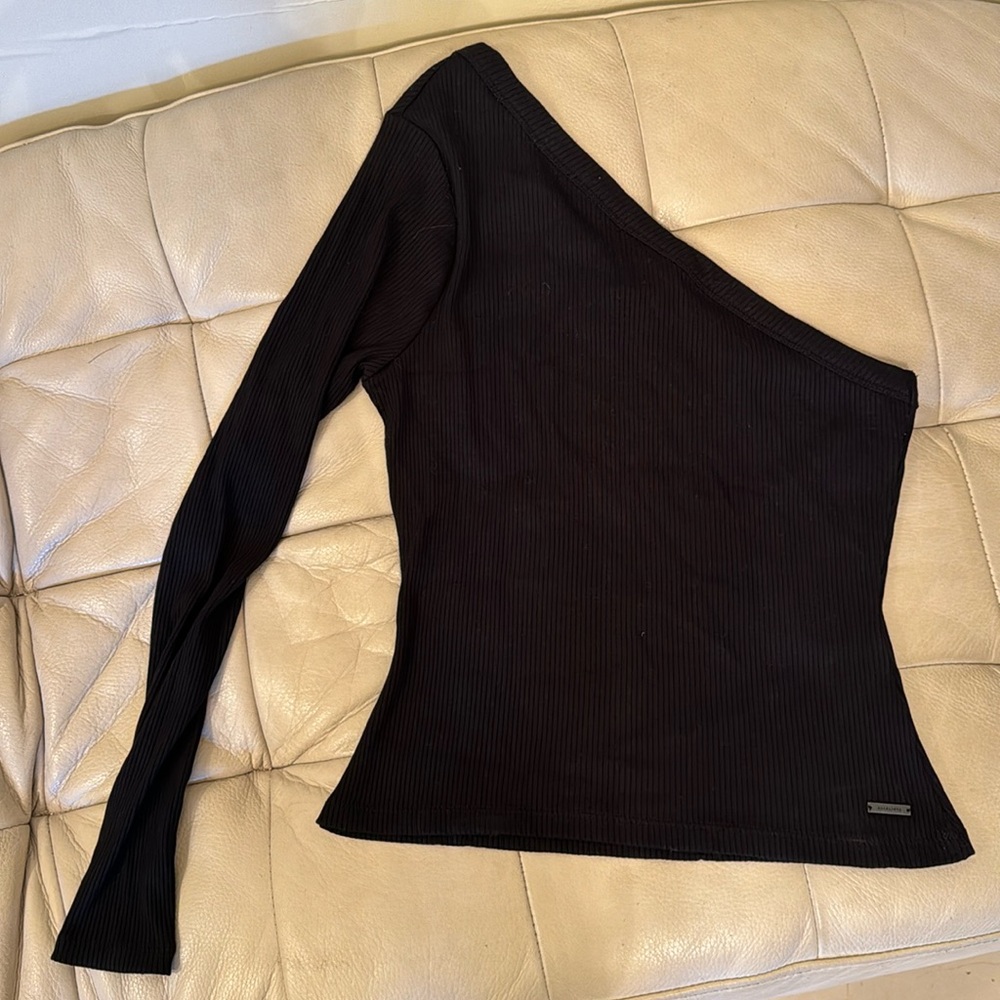 All Saints one shoulder blk shirt